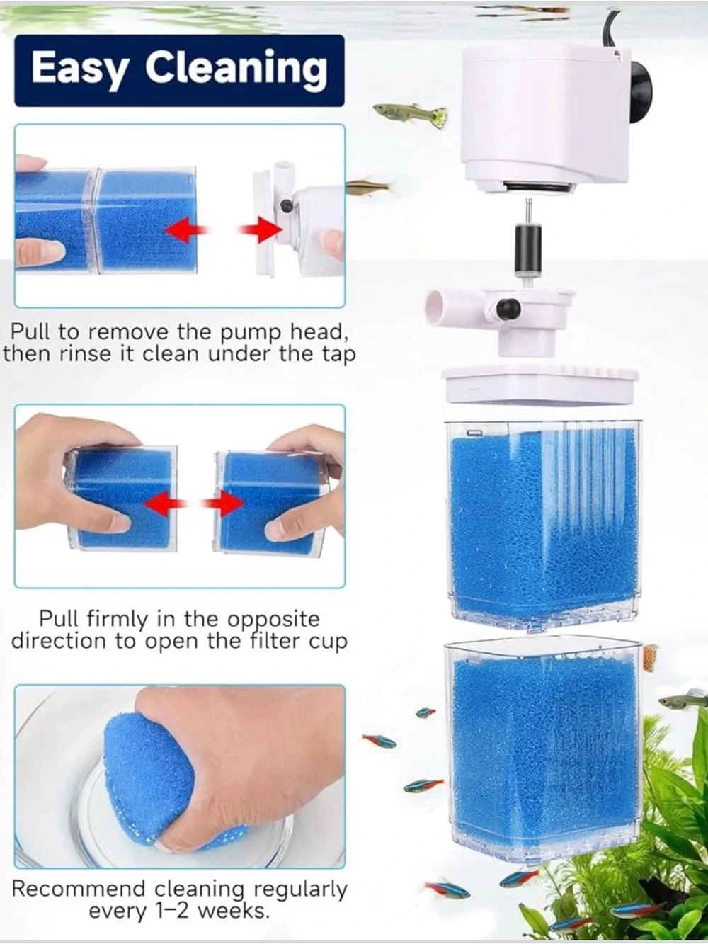 4-IN-1 Aquarium Power Filter, new